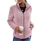 Damen Fleecejacke mit hohem Kragen und seitlichen Reißverschlusstaschen R&B