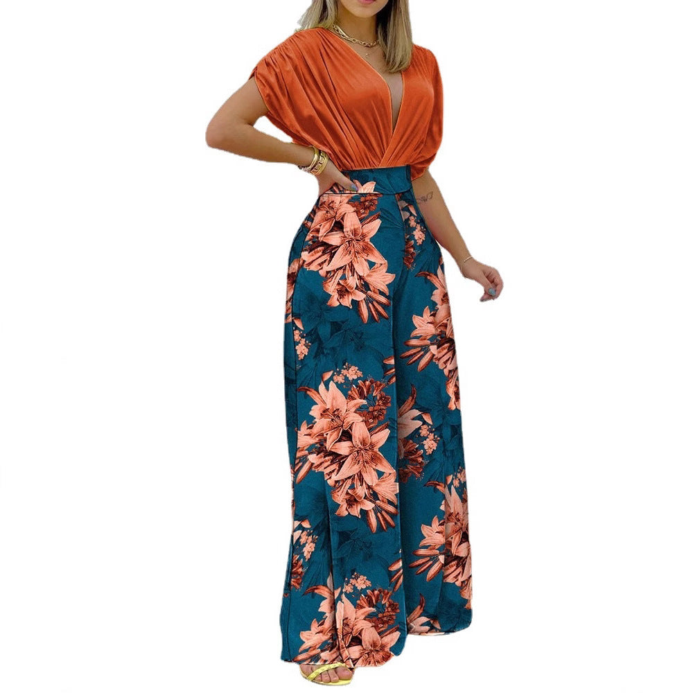Damen Weit geschnittene Sommerhose mit floralem Design R&B