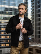 Herren modische Softshelljacke mit hochklappbarem Kragen R&B