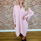 Damen Oversized Strickkleid mit Reißverschluss R&B