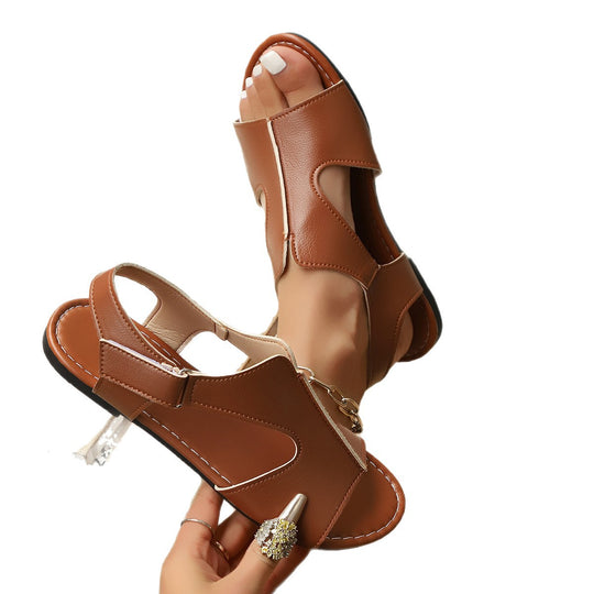 Damen Komfortable offene Sandalen mit modischem Reißverschluss R&B