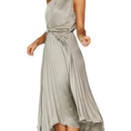 Damen Plissiertes Abendkleid mit asymmetrischem Saum und elegante Drapierung R&B