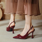 Damen Slingback-Pumps mit elegantem Verstellriemen und modischem Glanz