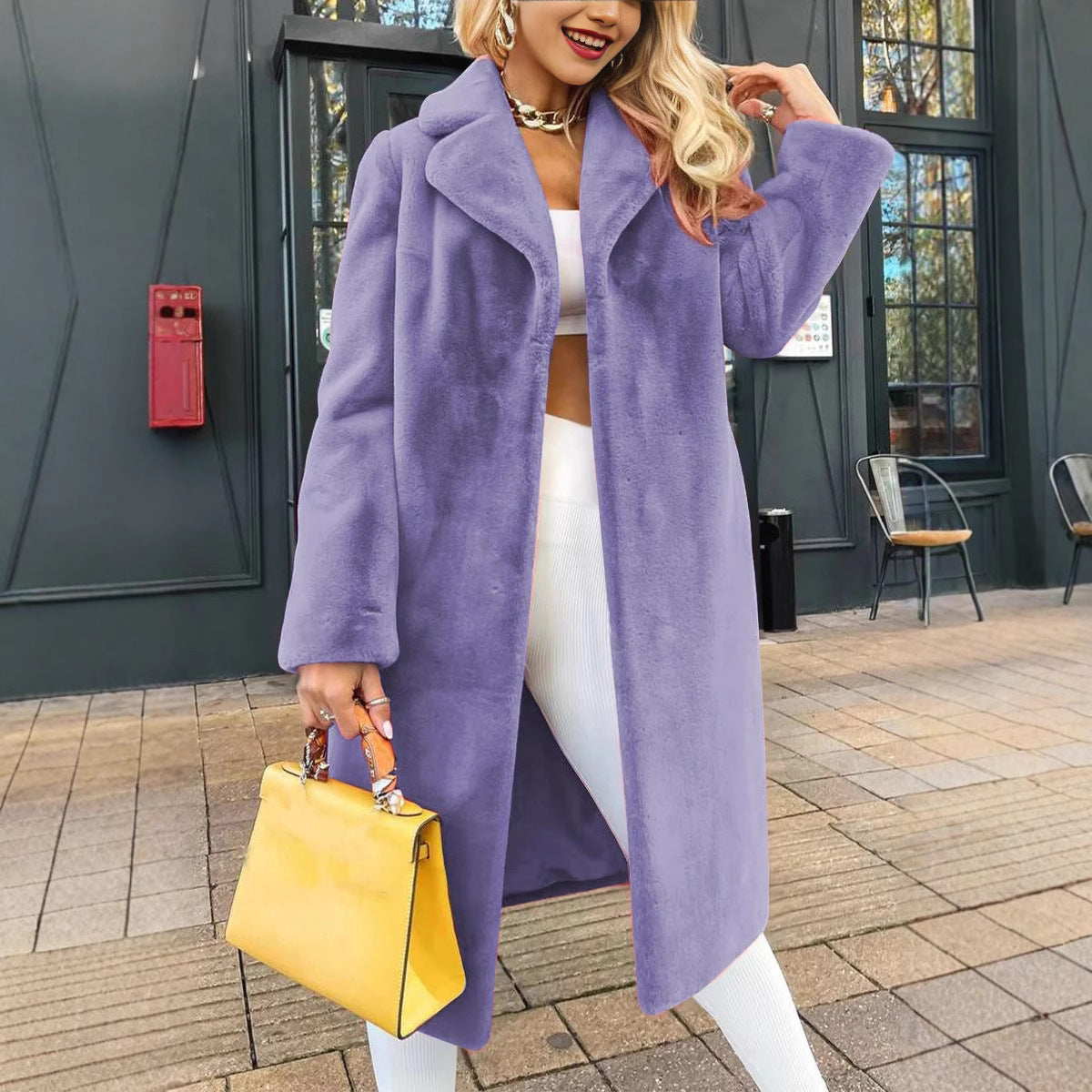 Damen Kuschelige Oversized Jacke aus weichem Material R&B