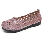 Damen Ballerinas mit floralem Lochdesign und rutschfester Sohle R&B