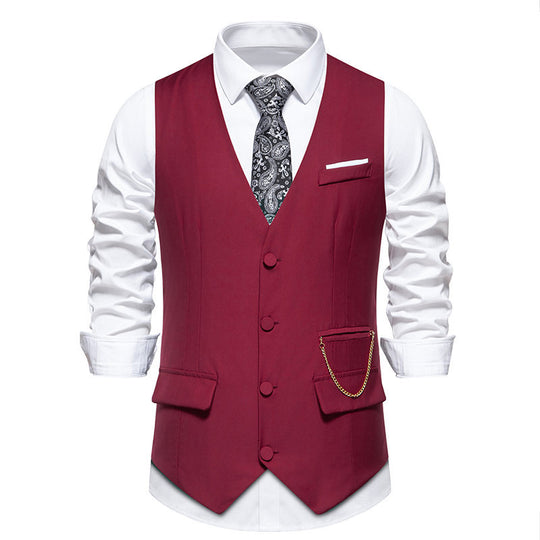 Herren elegante Anzugweste mit praktischen Taschen und modischem Design R&B