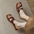 Damen modische Zehensteg-Sandalen mit luxuriösem Riemendesign R&B
