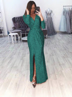 Damen Elegantes Wickelkleid mit funkelndem Detail und seitlichem Schlitz R&B