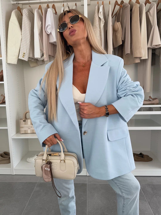 Damen oversized Blazerjacke mit modernem Schnitt und nachhaltigen Materialien R&B