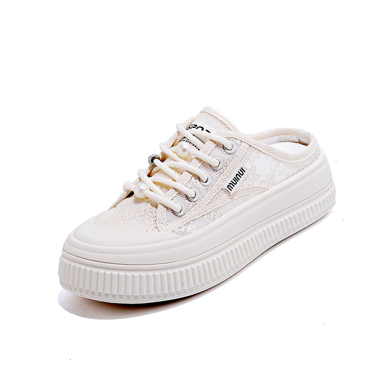 Damen Modische Sneakers mit eleganter Spitzenstruktur und leichter Dämpfung R&B