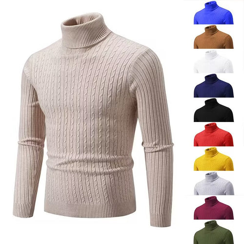 Herren stilvoller Rollkragenpullover aus feinem Strick R&B