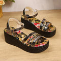 Damen Wedge-Sandalen mit floralem Design und komfortablem Fußbett R&B