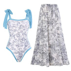 Damen Maxirock mit floralen Mustern und voluminösem Schnitt R&B