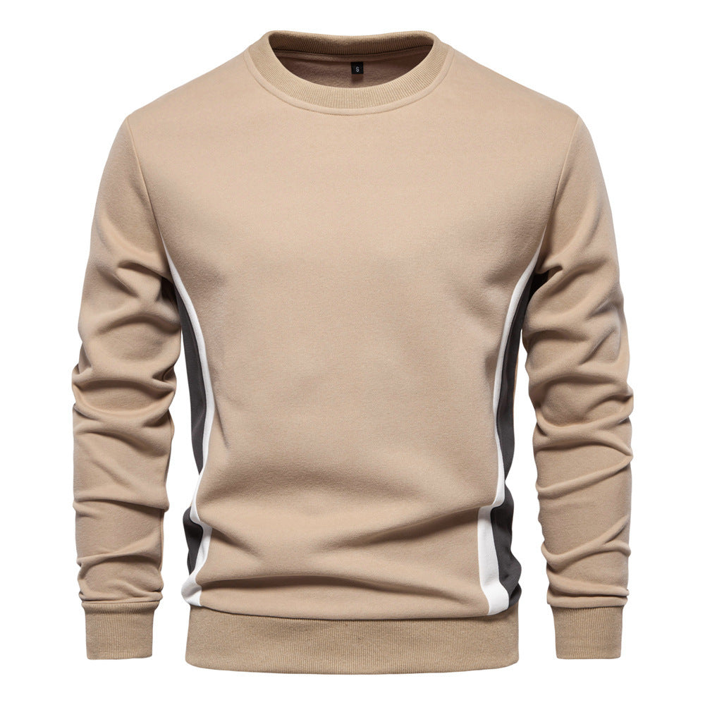 Herren nan Rundhals-Sweatshirt aus Baumwollmix mit seitlicher Kontrastpaspel und schmaler Silhouette R&B