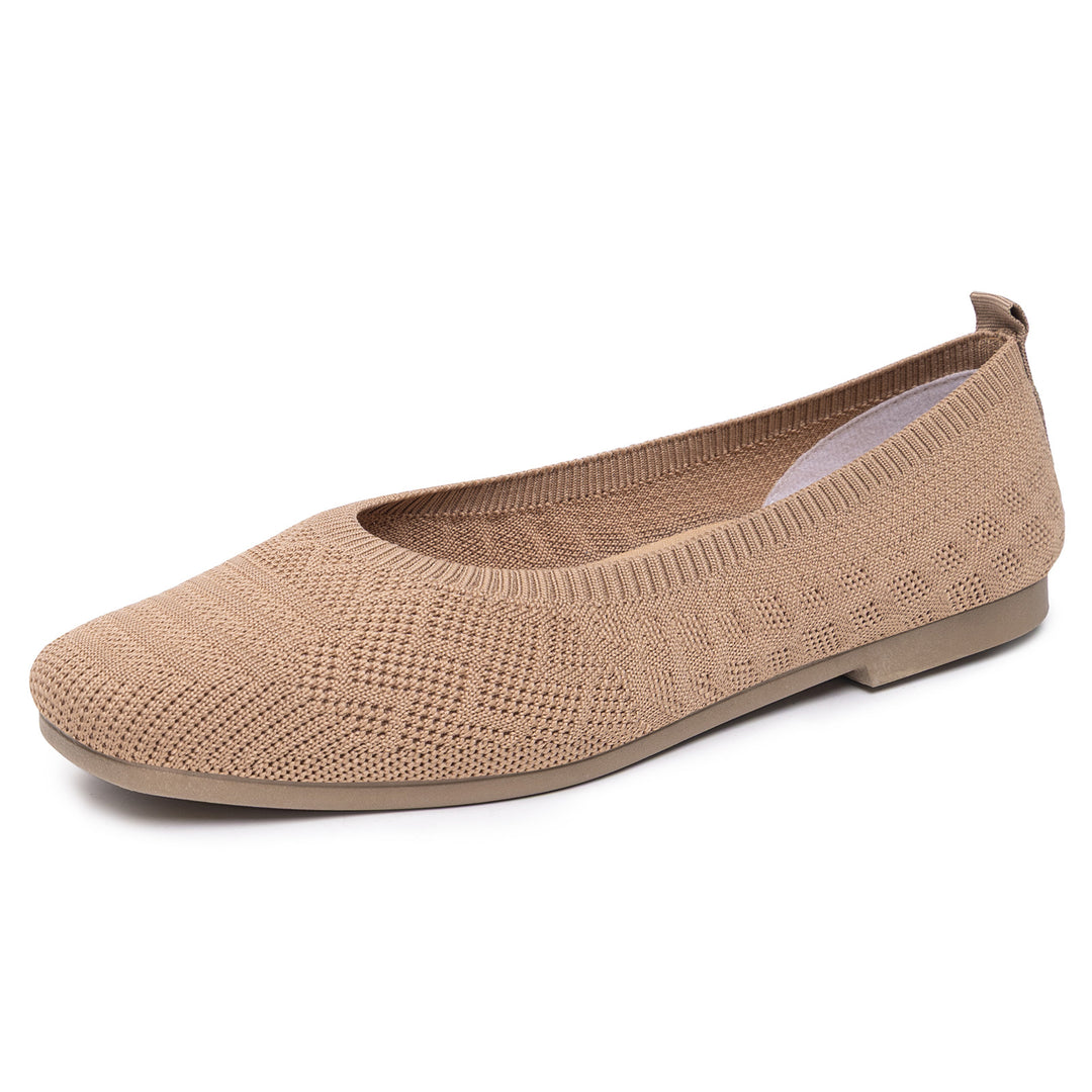 Damen elegante Ballerinas aus atmungsaktivem Strickmaterial R&B