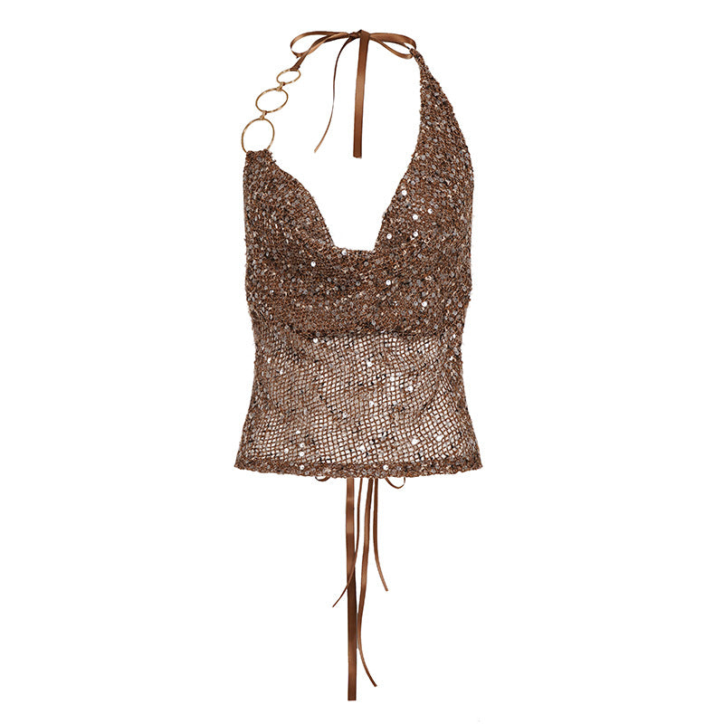 Damen Trendiges Häkeloberteil mit Ringdetails R&B