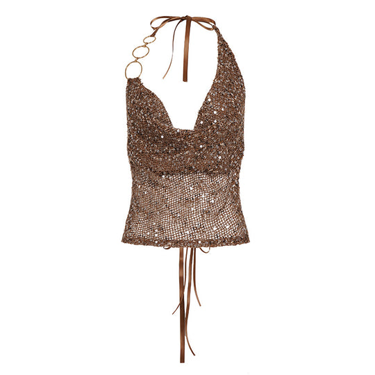 Damen Trendiges Häkeloberteil mit Ringdetails R&B