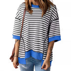 Damen Oversized Streifenpullover R&B