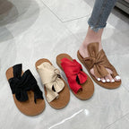 Damen Komfortable Badesandalen mit dekorativem Schleifen-Design R&B