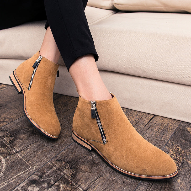 Damen Modische Ankle Boots aus Wildleder mit Reißverschluss R&B