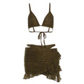 Damen Bikini Set mit Rüschen und zartem Spitzenmuster R&B
