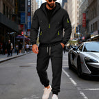 Herren stylisches Zweiteiliges Jogginganzug mit Kapuze und praktischen Taschen R&B