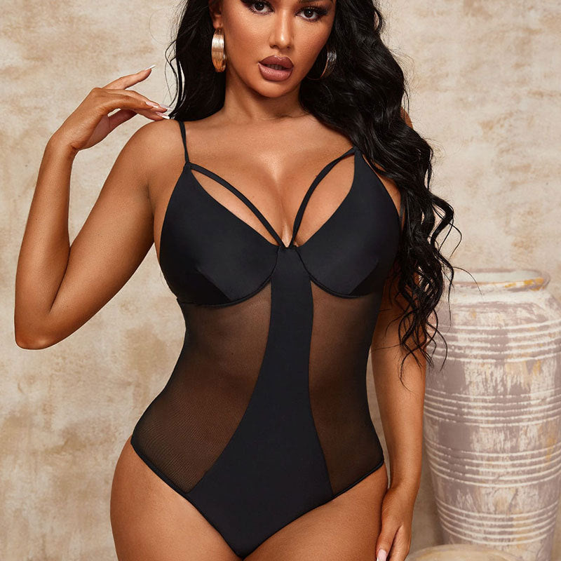 Damen Cut-Out Einteiler Badeanzug