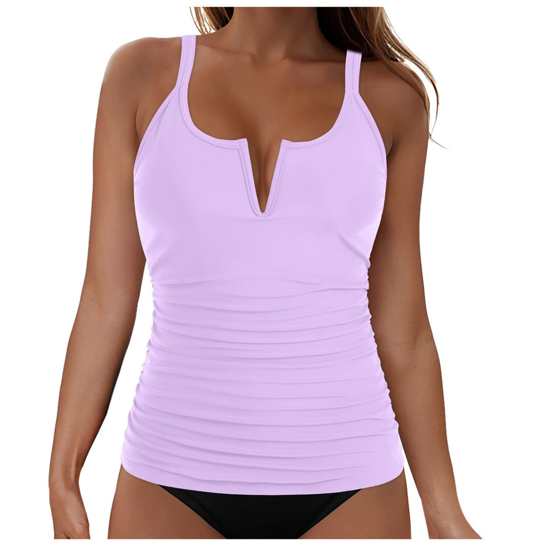 Damen Tankini-Oberteil mit figurumspielendem Design und tiefem V-Ausschnitt R&B