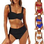 Damen Hochgeschnittener Bikini mit Raffung R&B