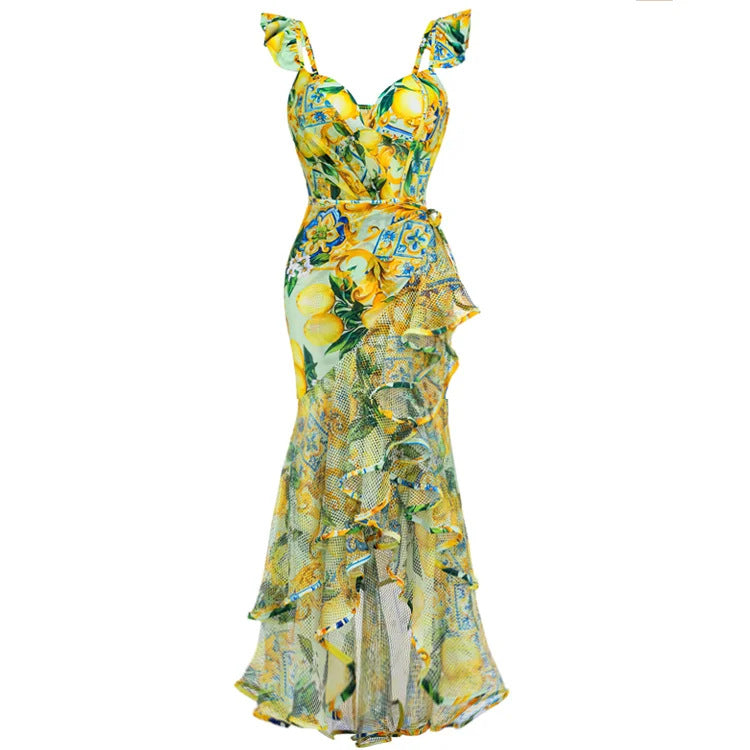 Damen Schwimmanzug mit floralem Design und V-Ausschnitt R&B