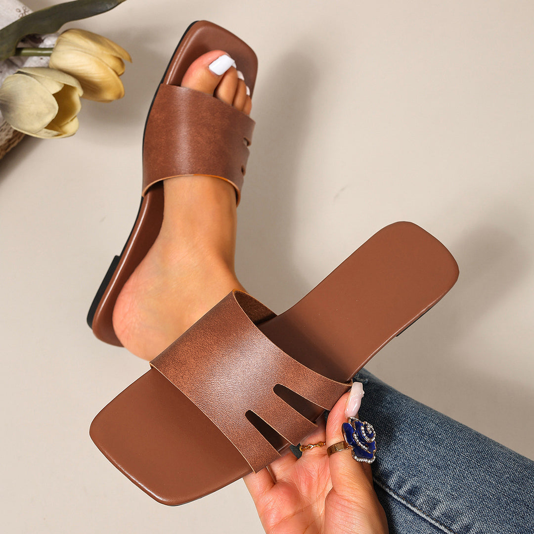 Damen elegante offene Pantoletten mit modischem Schnitt und komfortablem Fußbett R&B