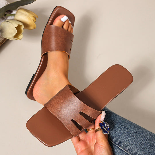 Damen elegante offene Pantoletten mit modischem Schnitt und komfortablem Fußbett R&B