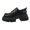 Damen modische Plateau-Sneaker mit doppeltem Schnallenverschluss und rutschfester Sohle R&B