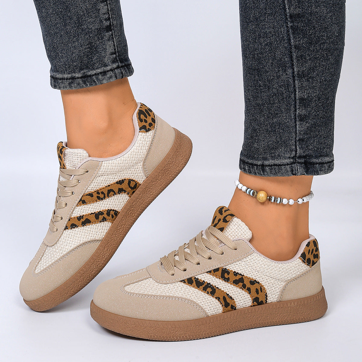 Damen Sneakers mit stylischem Leo-Design und bequemer Dämpfung R&B