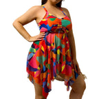 Damen Bikiniset mit fließendem Wickeldesign und modischem Mustermix R&B
