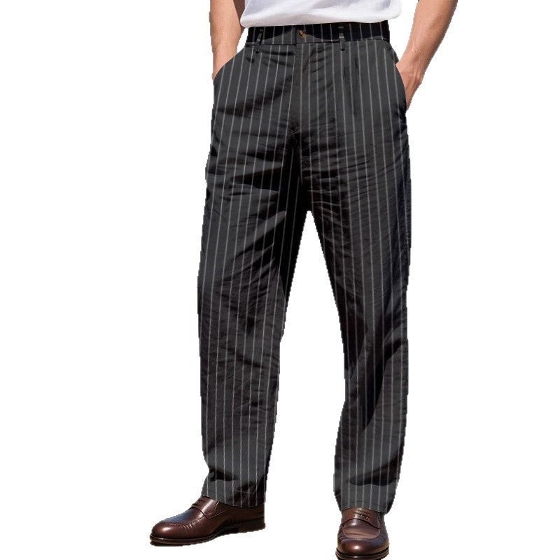 Herren elegante Streifen-Hose R&B