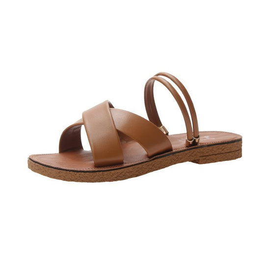 Damen komfortable und stilvolle Riemchensandalen mit geflochtenem Design R&B