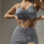 Damen Bikini-Set mit raffiniertem Schnitt und verstellbarem Bund R&B