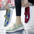 Damen Atmungsaktive Slip-On Freizeit-Schuhe mit elastischem Obermaterial