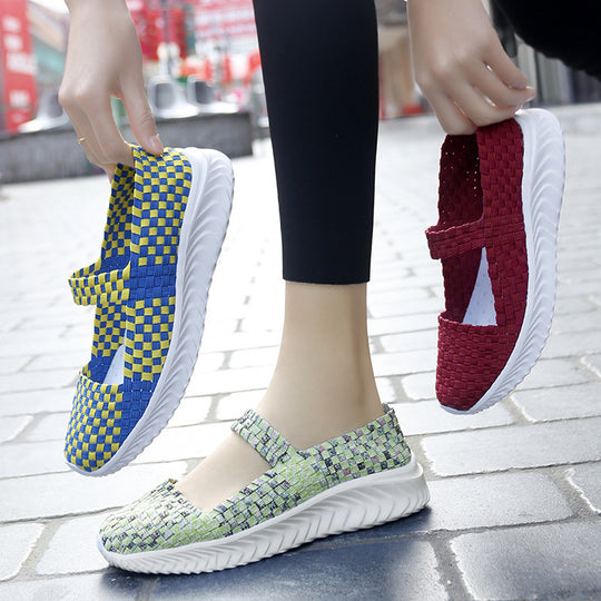 Damen Atmungsaktive Slip-On Freizeit-Schuhe mit elastischem Obermaterial R&B