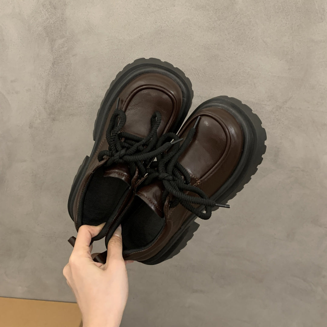 Damen Modische Chunky Sneakers mit rutschfester Sohle und breiten Schnürsenkeln R&B