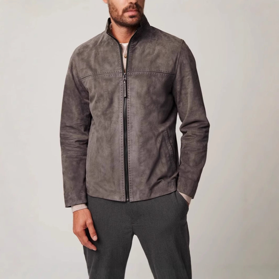 Herren elegante jacke im minimalistischen Design mit hohem Kragen R&B