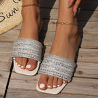 Damen elegante Riemchen-Sandaletten mit glamourösem Strassdesign R&B