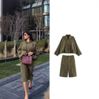 Damen weite Culotte mit eleganter Veloursstruktur und praktischen Taschen R&B