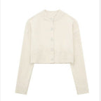 Damen cropped Strickjacke mit eleganten Knopfdetails R&B