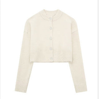 Damen cropped Strickjacke mit eleganten Knopfdetails R&B