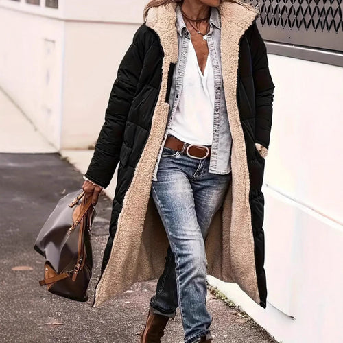 Damen lange Steppjacke R&B