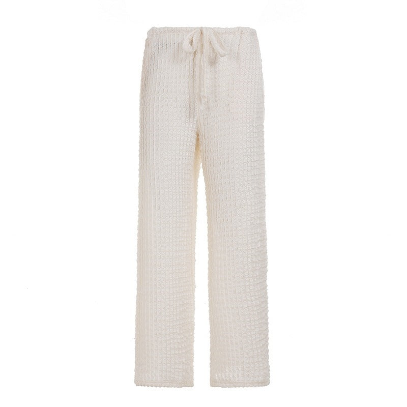 Damen Komfortable Palazzo-Hose mit elastischem Bund und strukturiertem Design R&B