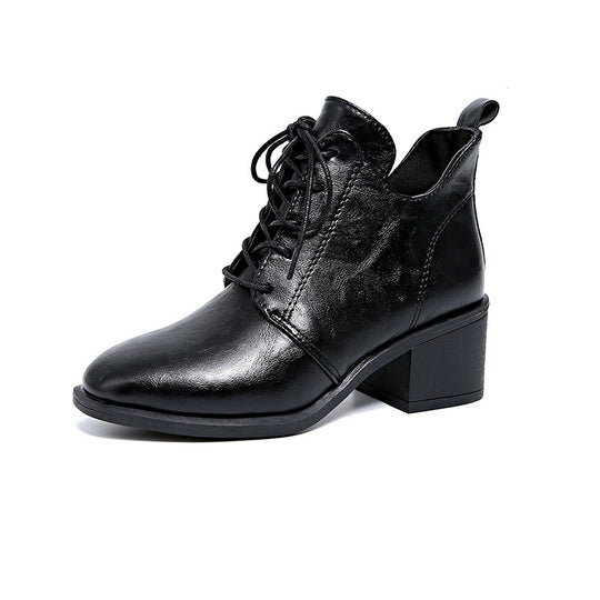 Damen Modische Schnür-Stiefeletten mit elegantem Blockabsatz R&B