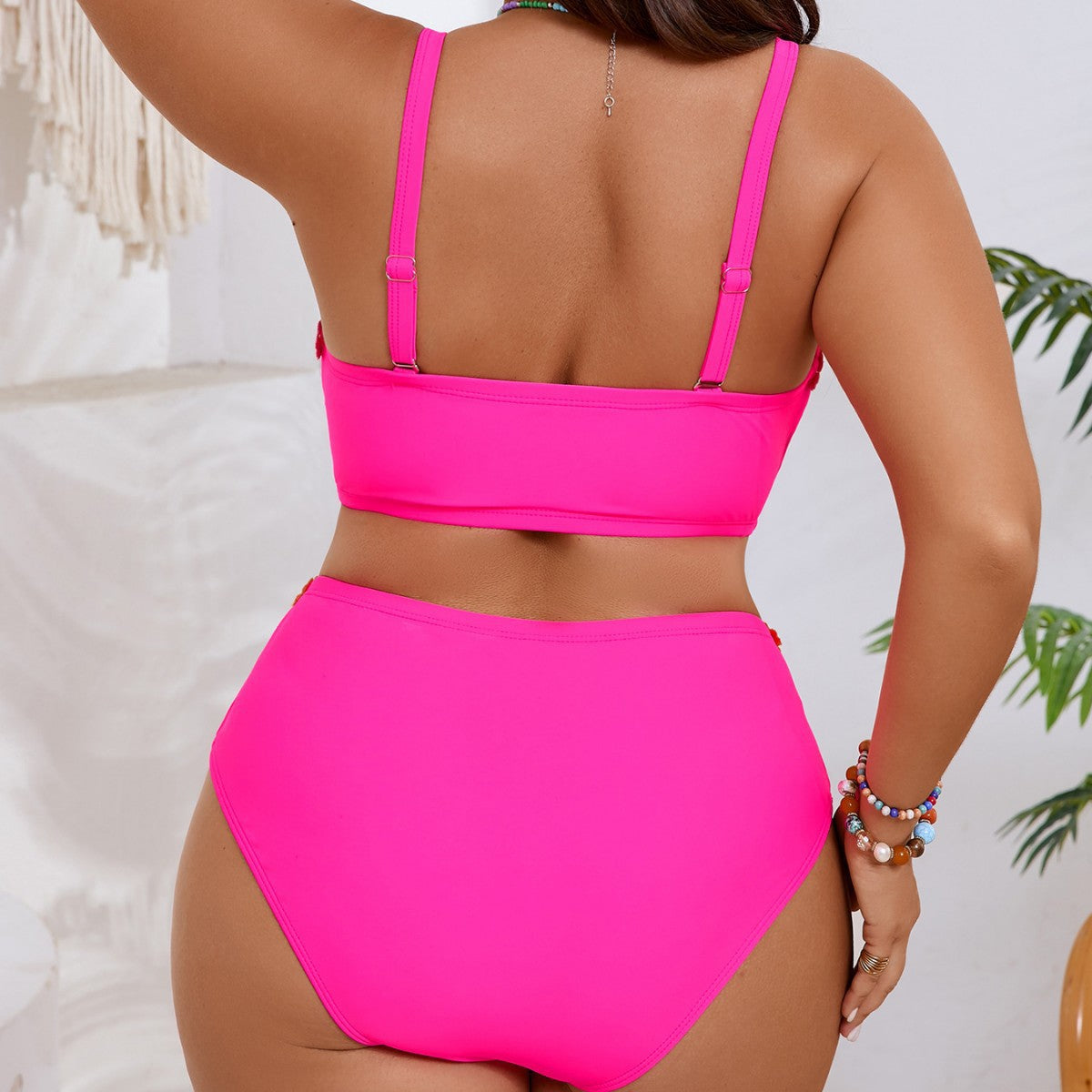 Damen Bandeau-Bikini-Set mit floralem Akzent R&B